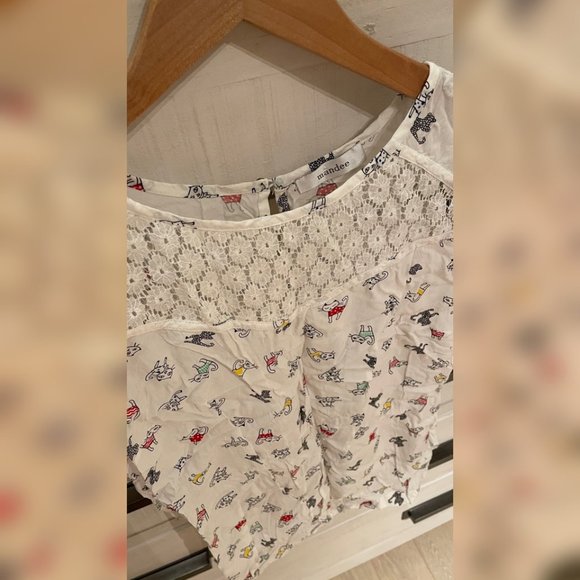 Mandee All Over Cat Print Top - Picture 4 of 4